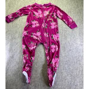 Duck Duck Goose Pink with Roses "Pretty Like Mommy" Fully Zip Sleeper Size 18 M